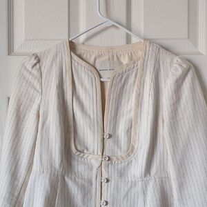 Banana Republic Ivory Pinstripe Blouse